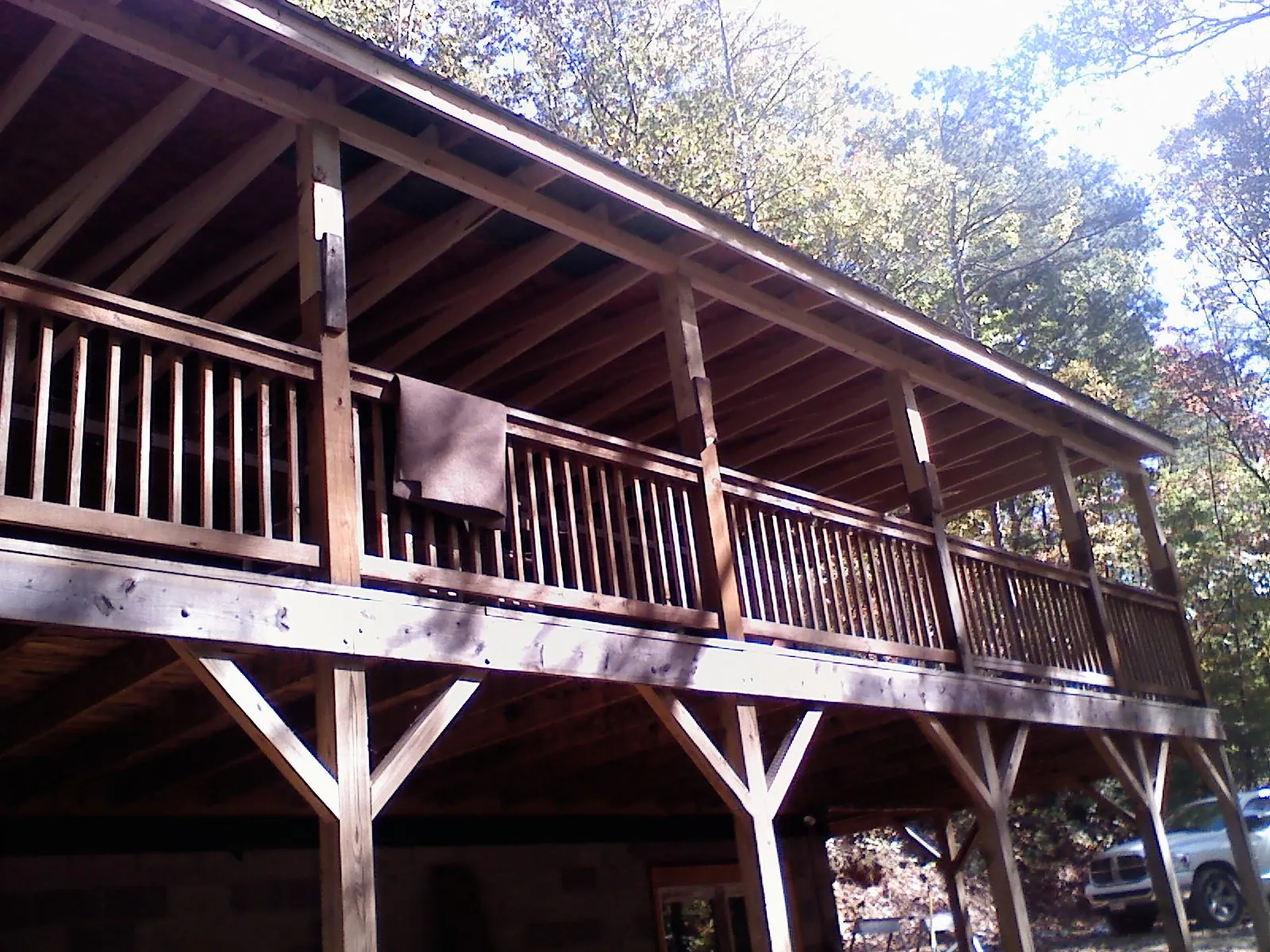 Timber framing under a new elevated porch and deck — Roof Leak Repair in Cantrall by Roofing Brothers